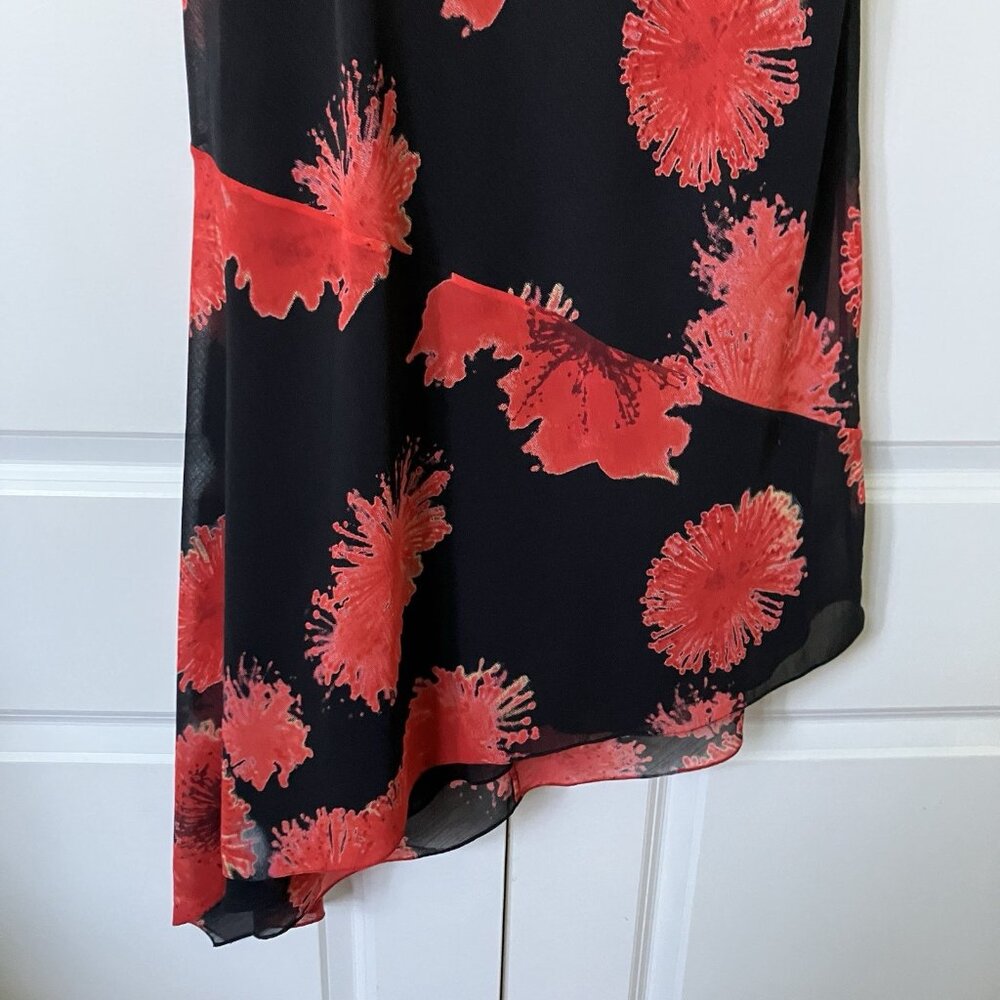 Y2K Jag Dress Womens Red Black Floral Asymmetrical Fairy Grunge Whimsigoth‎ - Picture 7 of 12